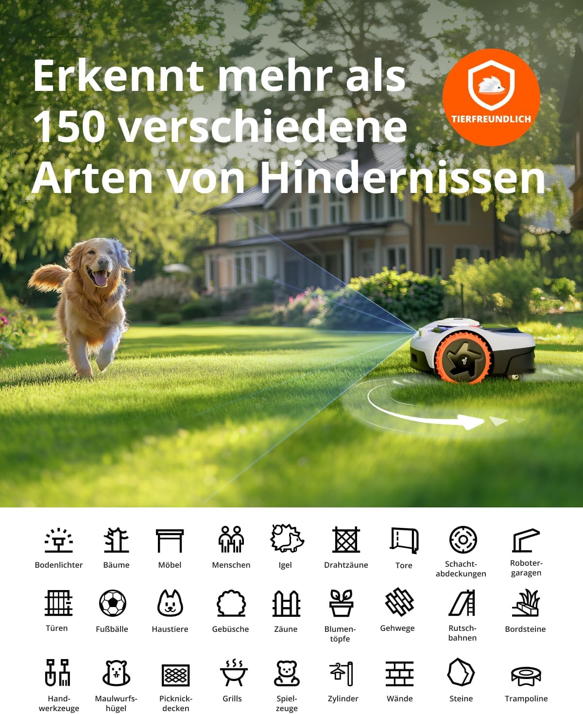 Navimow i105E robotic lawnmower without boundary wire, recommended area 600 m²