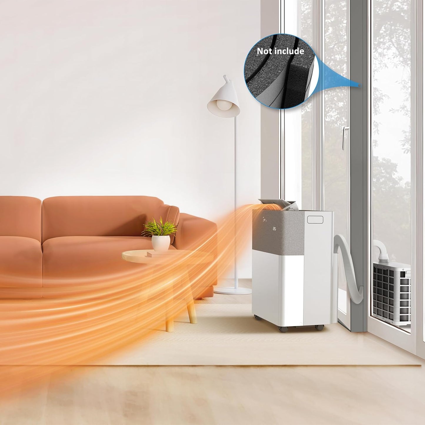 Midea PortaSplit 4-in-1 Portable Air Conditioner – 12,000 BTU, Heating & Cooling, App Control, Whisper Quiet (White)