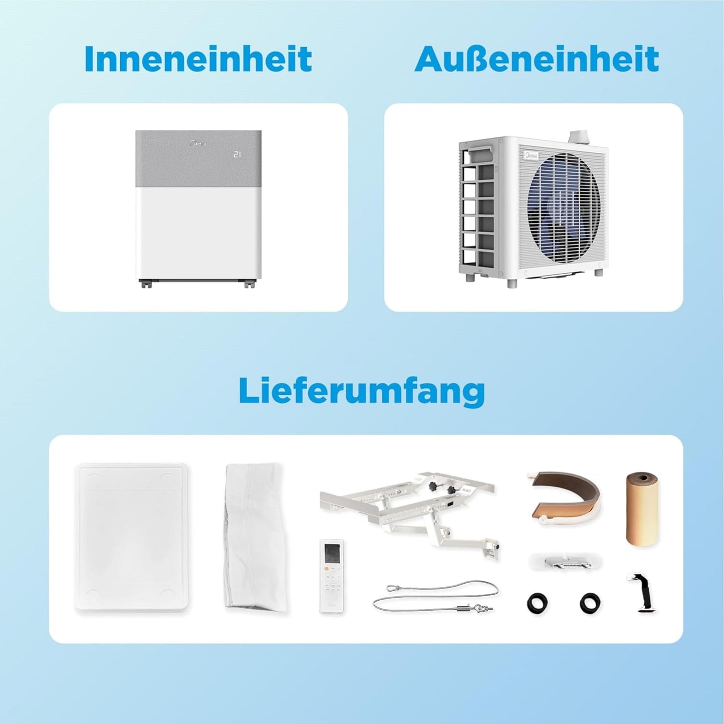 Midea PortaSplit 4-in-1 Portable Air Conditioner – 12,000 BTU, Heating & Cooling, App Control, Whisper Quiet (White)