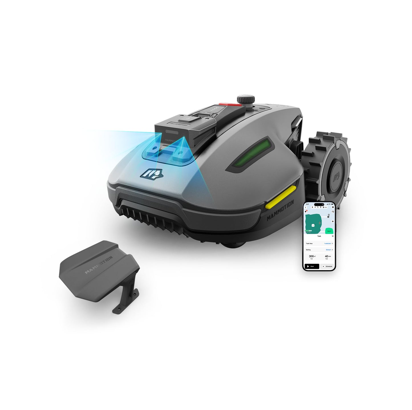 Mammotion YUKA Mini 700 robotic lawnmower with garage – Wireless lawn mowing with AI navigation & NetRTK+ vision system