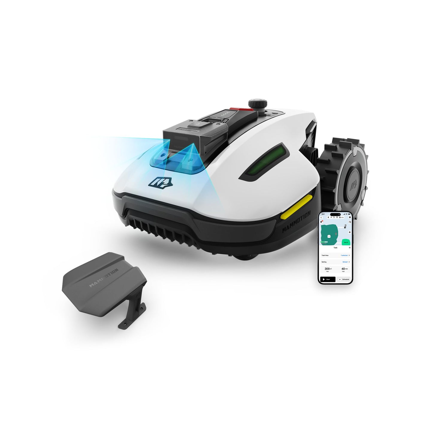 Mammotion YUKA Mini 700 robotic lawnmower with garage – Wireless lawn mowing with AI navigation & NetRTK+ vision system